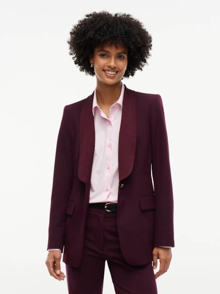 Blazer Tuxedo Slim Fit de Botão Único