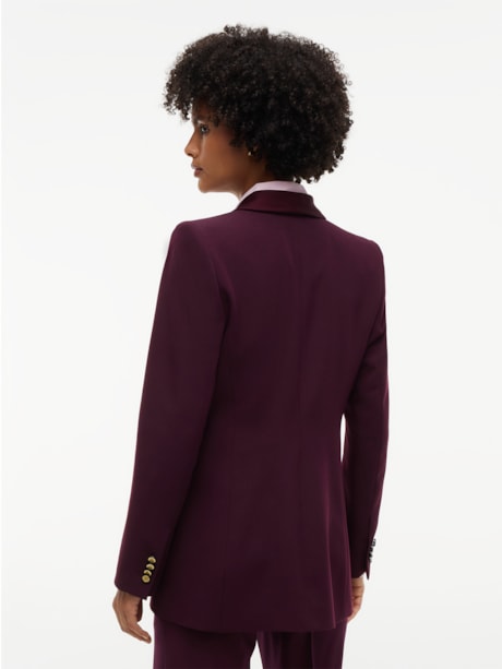 Blazer Tuxedo Slim Fit de Botão Único