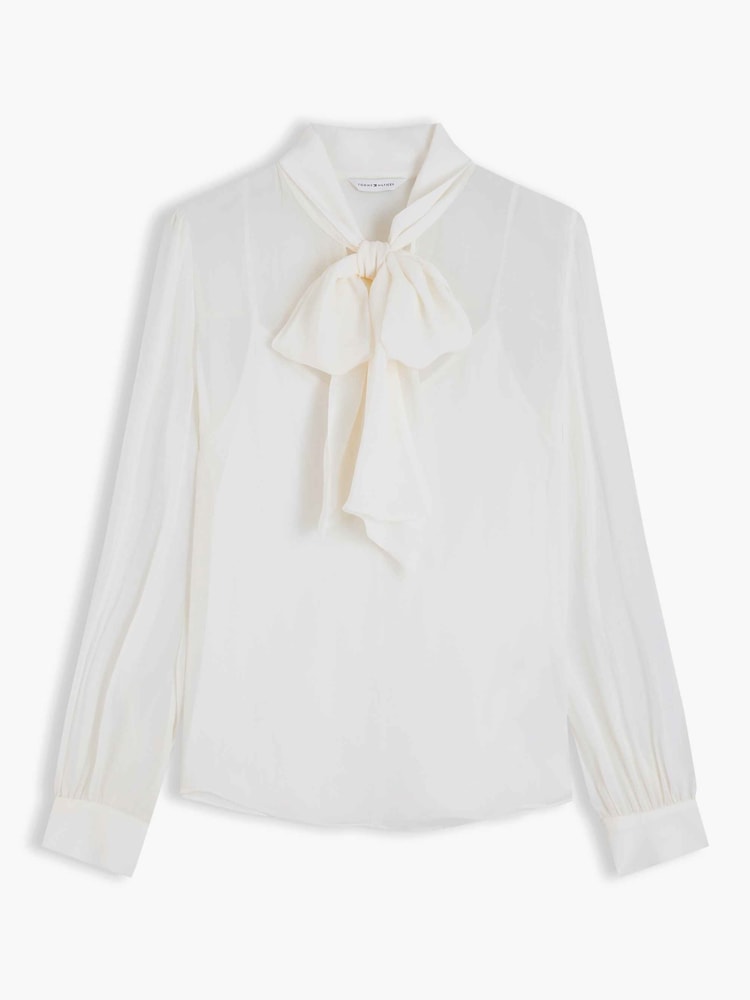 Blusa com Laço em Georgette Crinkle