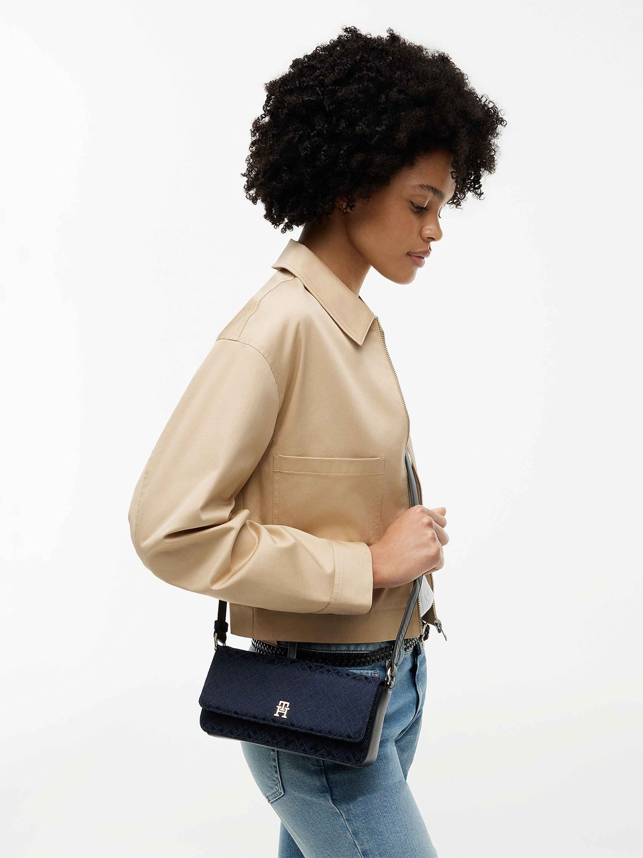 Bolsa Crossover Jacquard com Monograma