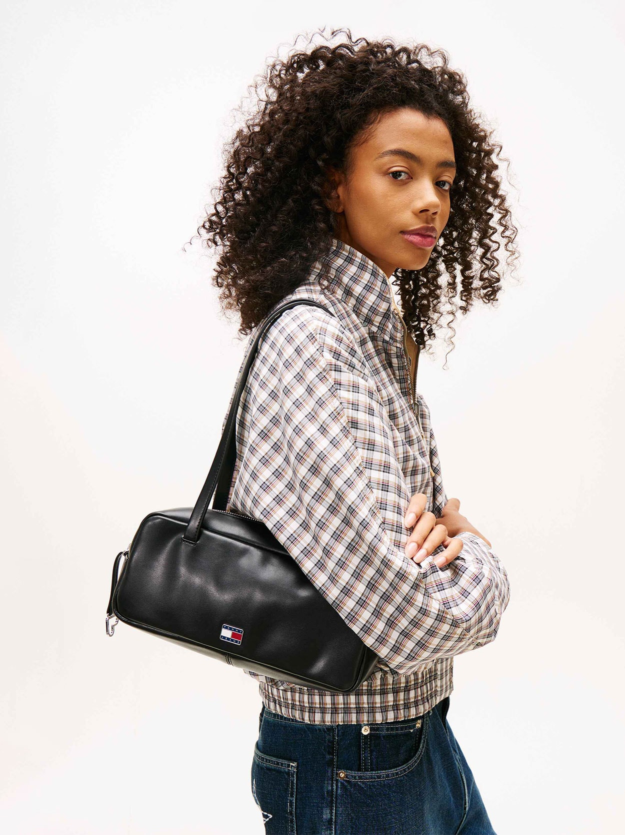 Bolsa de Ombro City com Logo Metalizado