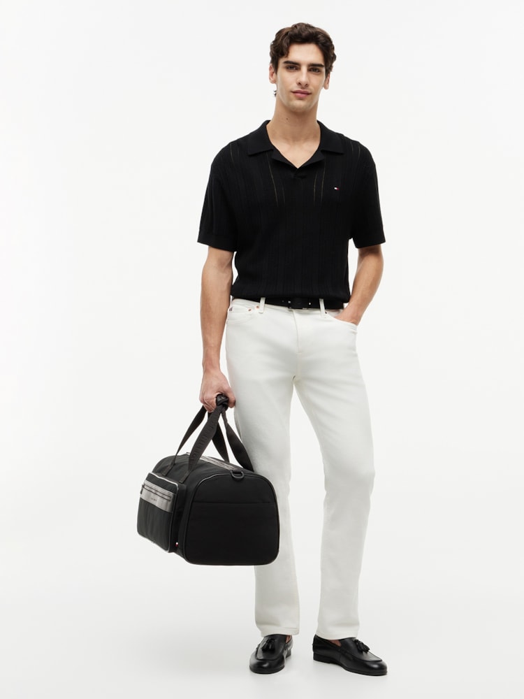 Bolsa Duffel com Logo e Texturas Mistas