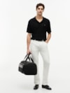 Bolsa Duffel com Logo e Texturas Mistas