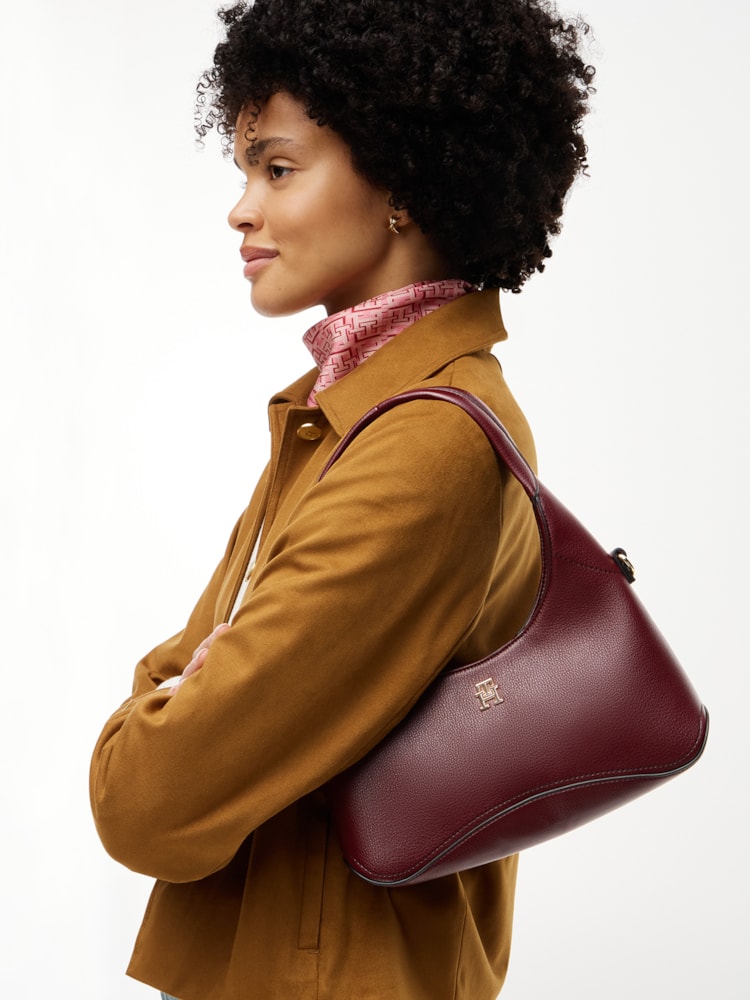 Bolsa Hobo Transversal Th Monogram com Placa