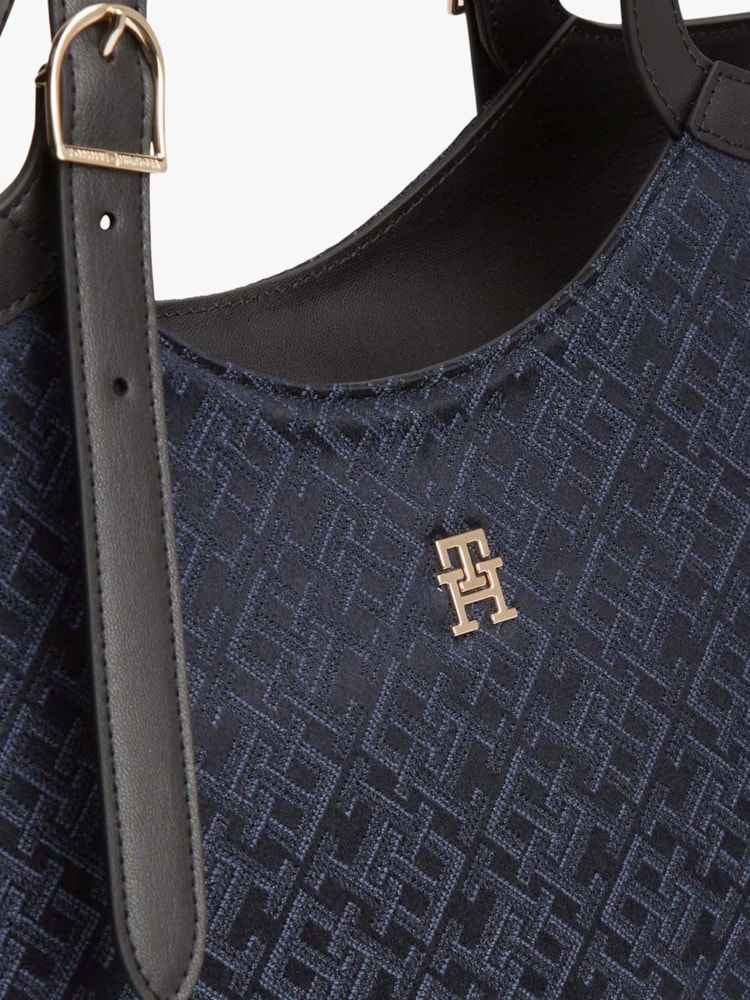Bolsa Tote Jacquard com Monograma TH