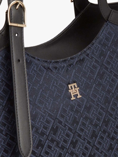 Bolsa Tote Jacquard com Monograma TH