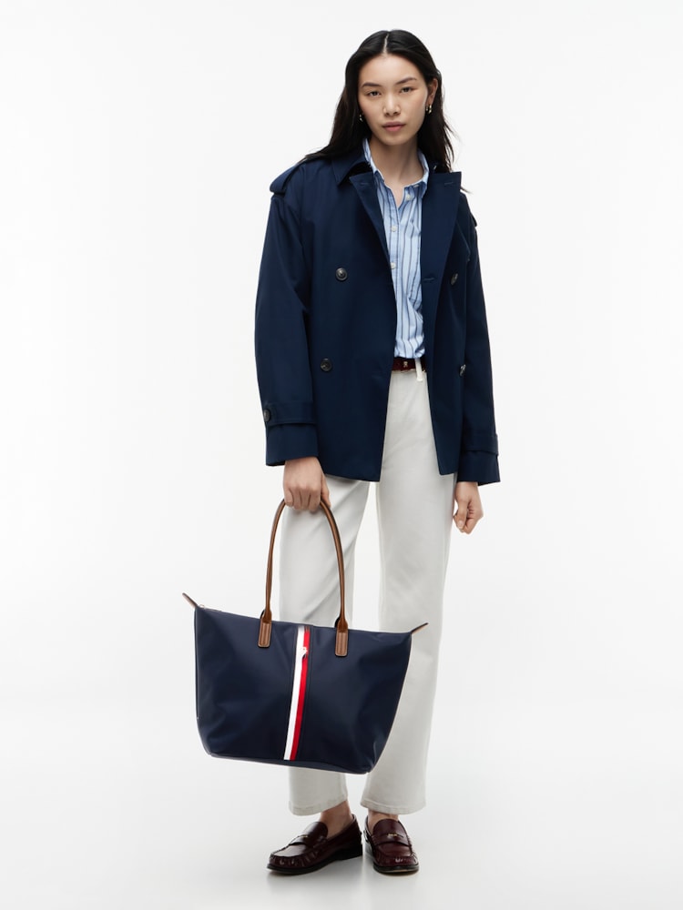 Bolsa Tote Popette com Listras Global Stripe