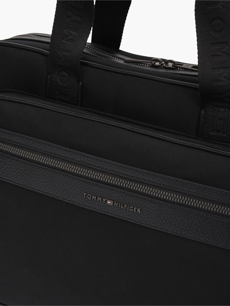 Bolsa Transversal para Laptop com Logo e Texturas Mistas