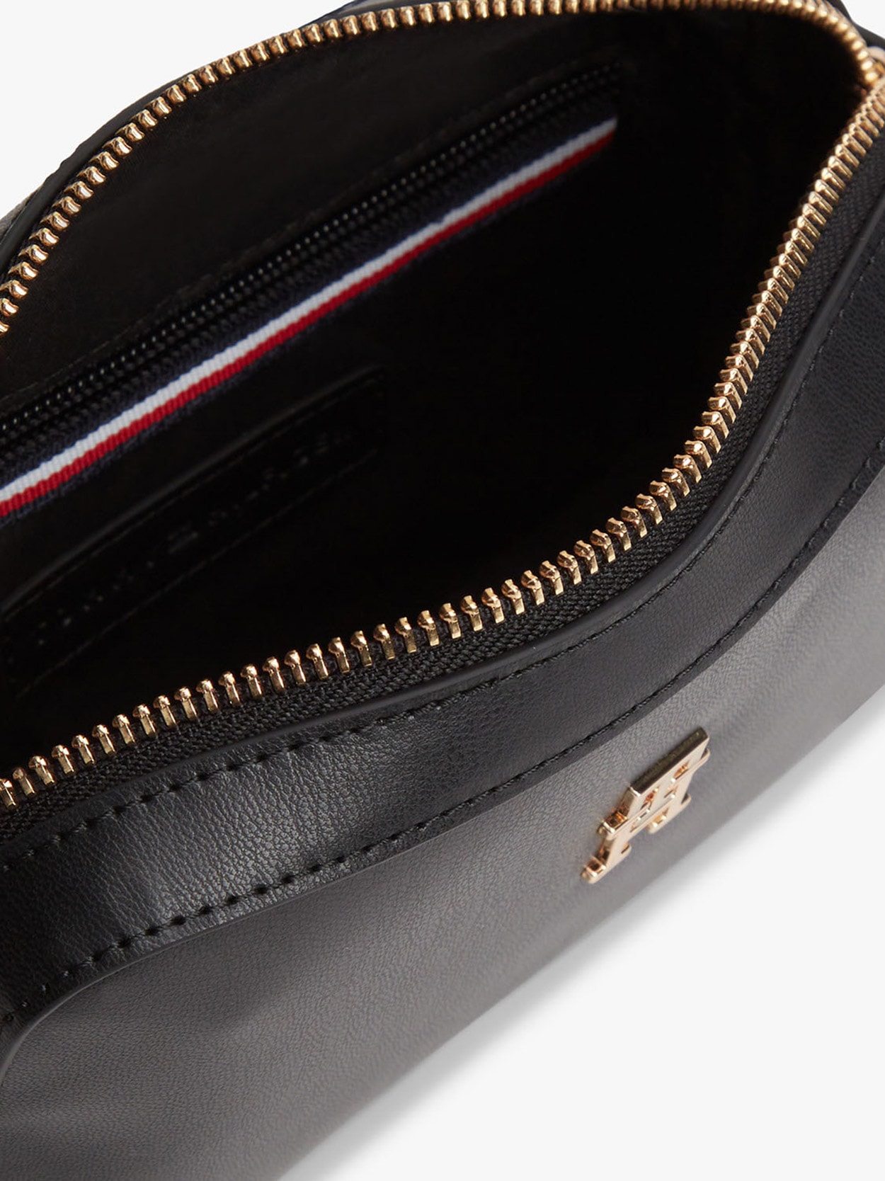 Bolsa Tranversal com Zíper e Logo Monograma TH