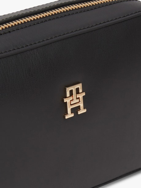 Bolsa Tranversal com Zíper e Logo Monograma TH