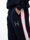 Calça de Moletom Piquê com Punho e Listra de Logo
