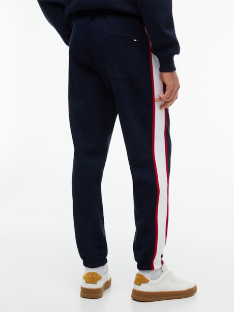 Calça de Moletom Piquê com Punho e Listra de Logo
