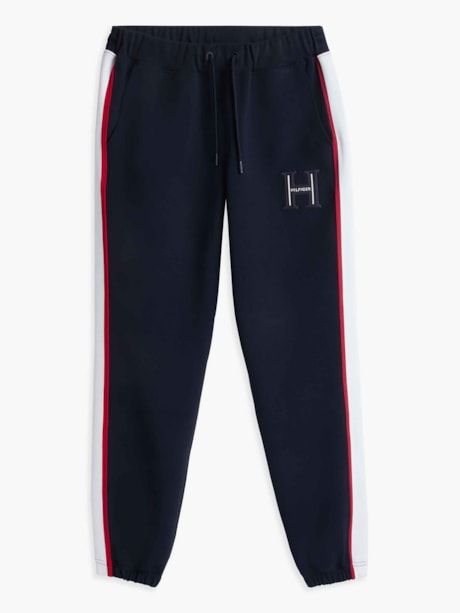 Calça de Moletom Piquê com Punho e Listra de Logo