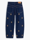 Calça Jeans Barrel com Cintura Média e Bordado
