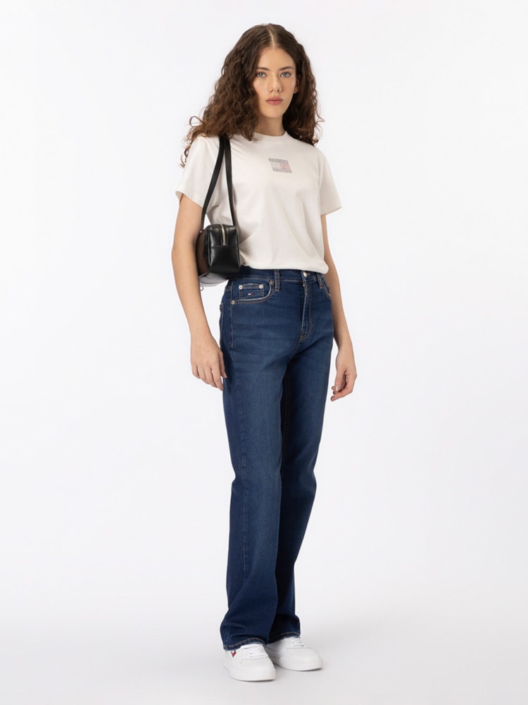 Calça Jeans Bootcut de Cintura Média