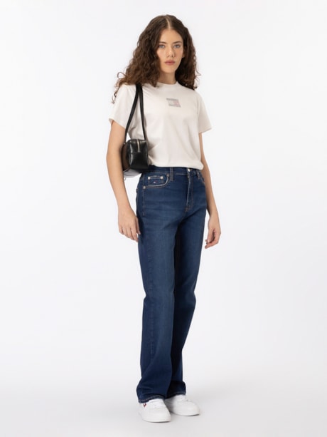 Calça Jeans Bootcut de Cintura Média