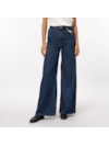 Calça Jeans de Cintura Alta e Perna Larga