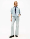 Calça Jeans Flare com Bolso Diferenciado Retangular