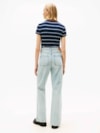 Calça Jeans Flare com Bolso Diferenciado Retangular