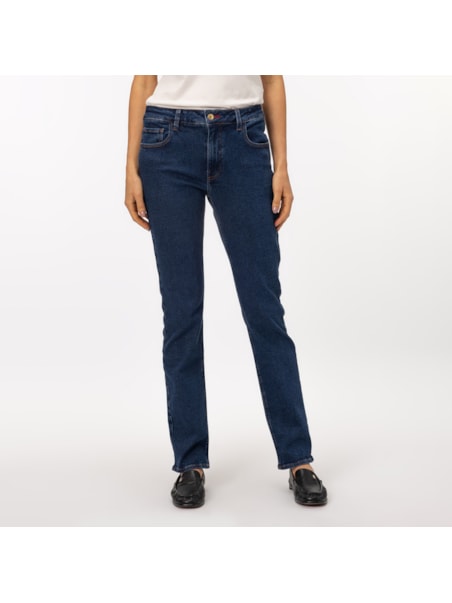 Calça Jeans Slim de Cintura Média