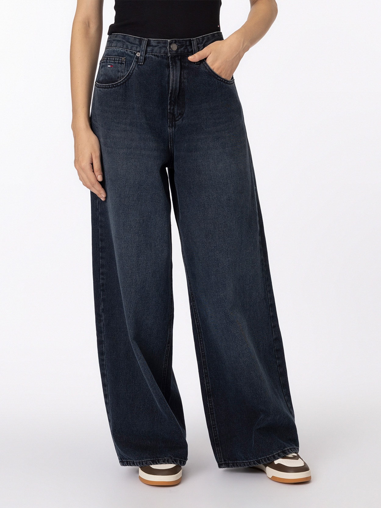 Calça Jeans Wide Leg Cintura Média