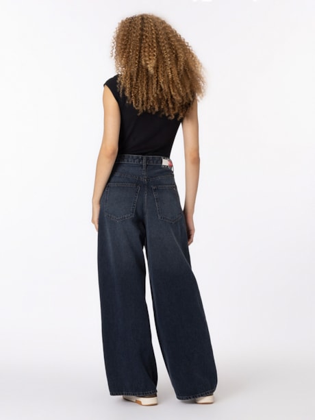Calça Jeans Wide Leg Cintura Média