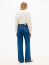Calça Jeans Wide Leg com Bordado Floral