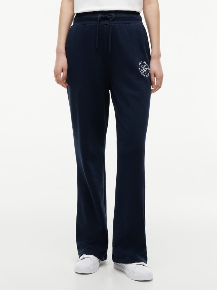 Calça Jogger Reta com Cordão e Logo