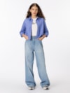 Camisa Cropped em Popeline Relaxed