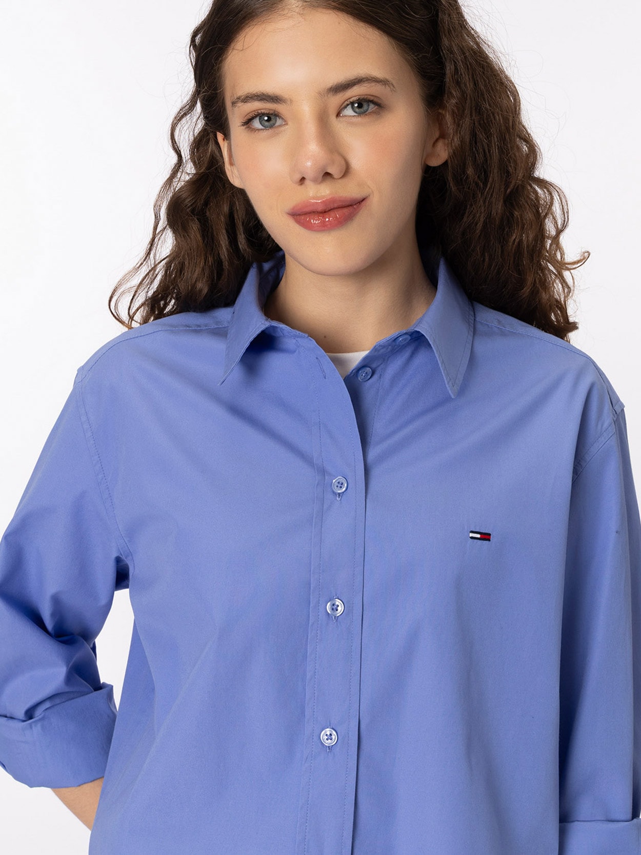 Camisa Cropped em Popeline Relaxed