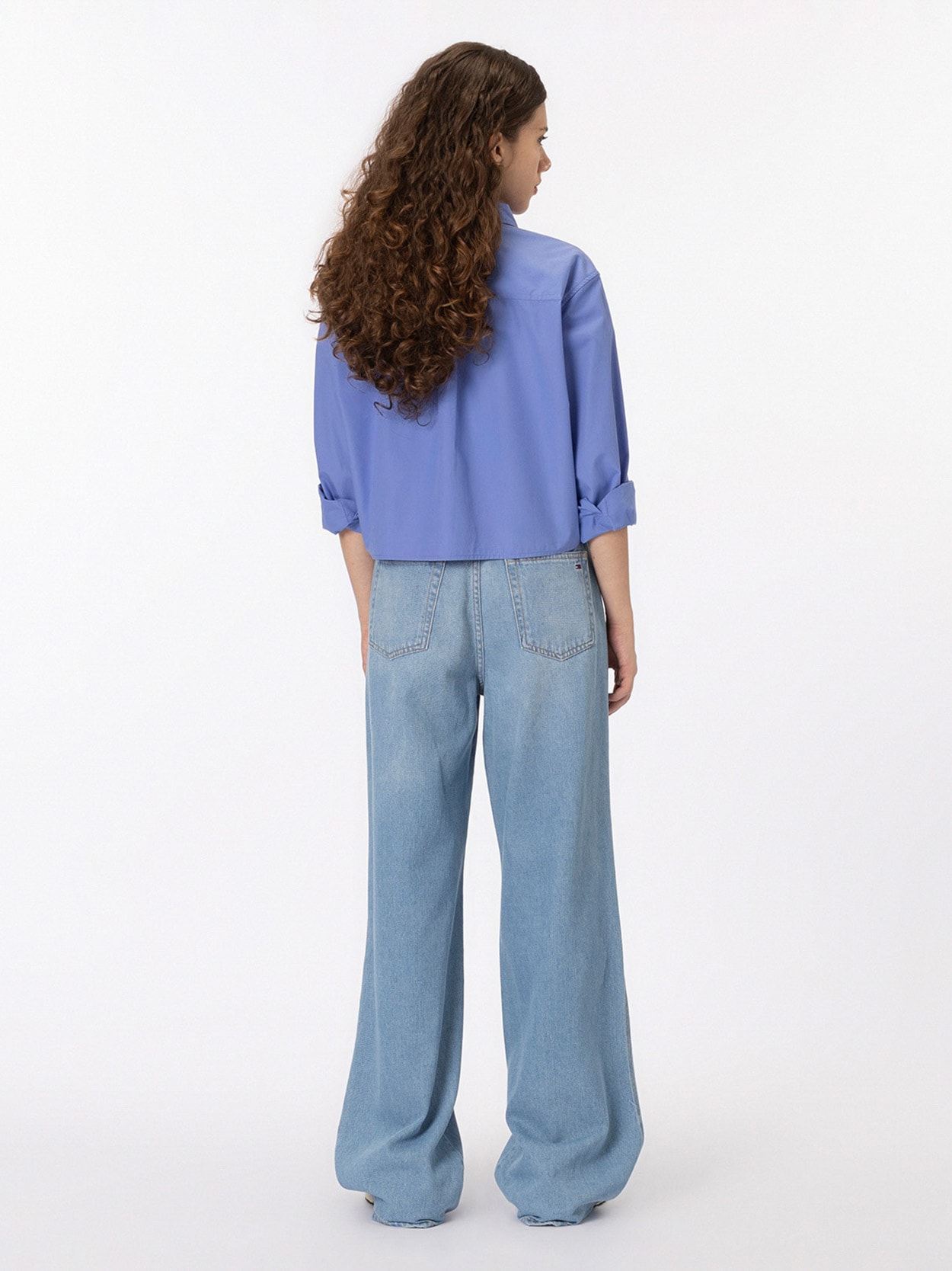 Camisa Cropped em Popeline Relaxed