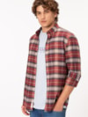 Camisa de flanela xadrez de corte regular