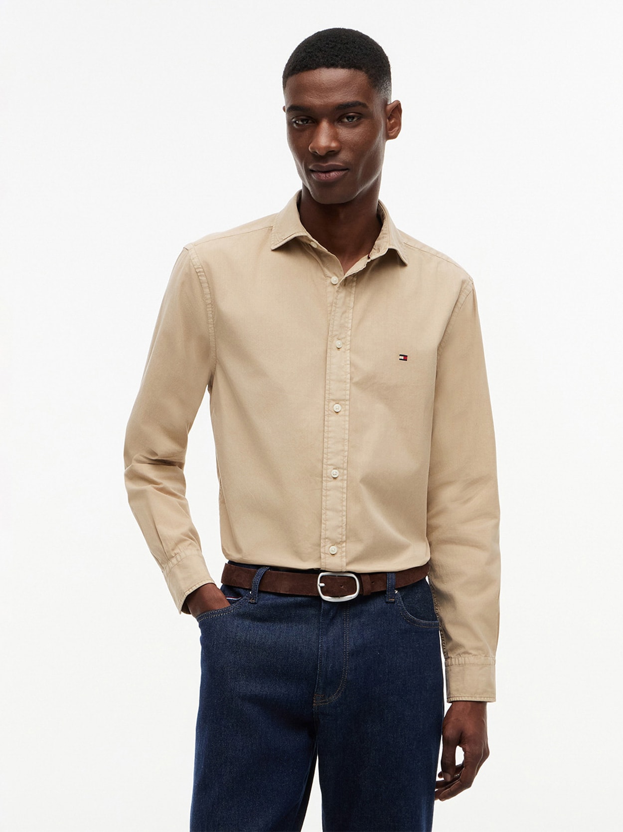 Camisa de Popeline Lavada Regular