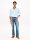 Camisa em Sarja com Colarinho Button Down Flex