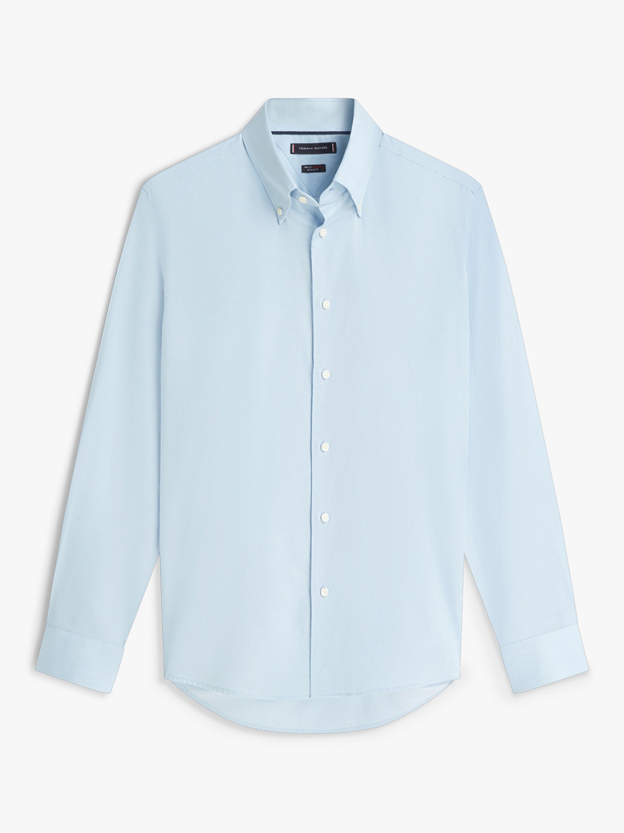 Camisa em Sarja com Colarinho Button Down Flex