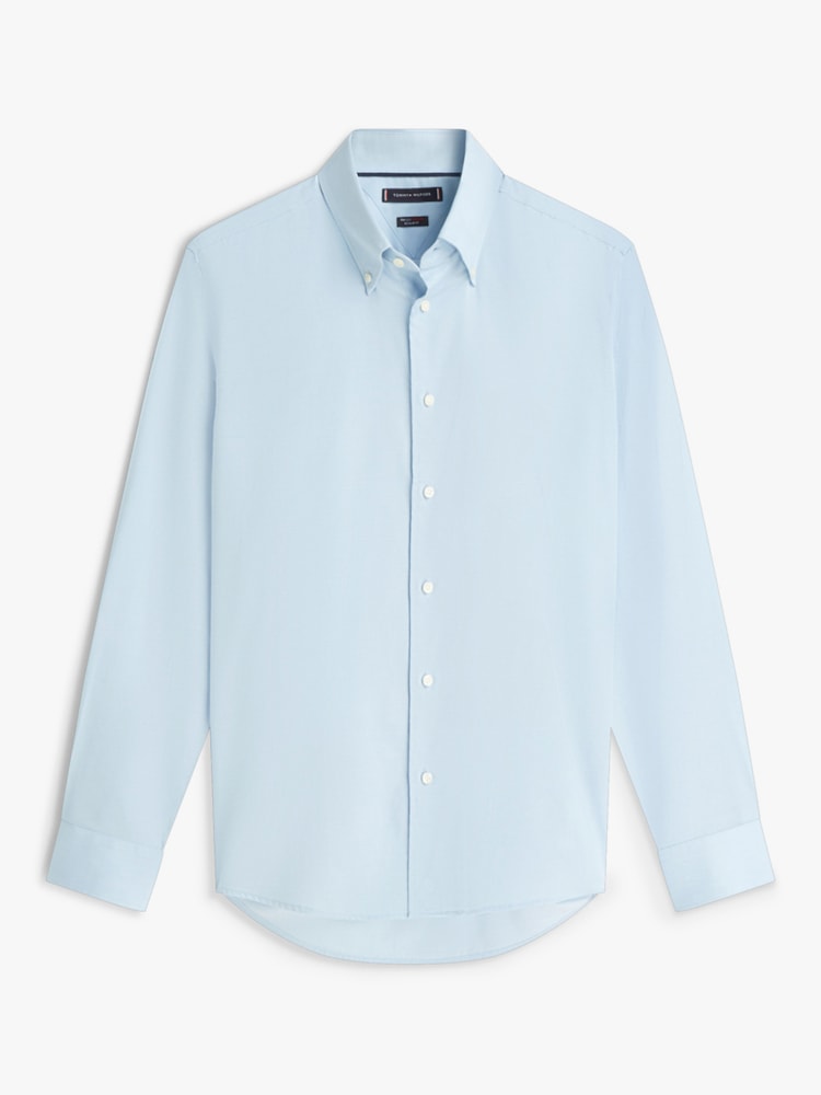 Camisa em Sarja com Colarinho Button Down Flex