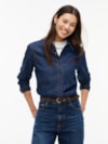 Camisa Jeans Relaxed Fit com Bordado de Logo