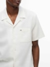 Camisa Manga Curta em Mix de Linho Regular Fit