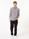 Camisa Manga Longa Regular com Logo Bordado