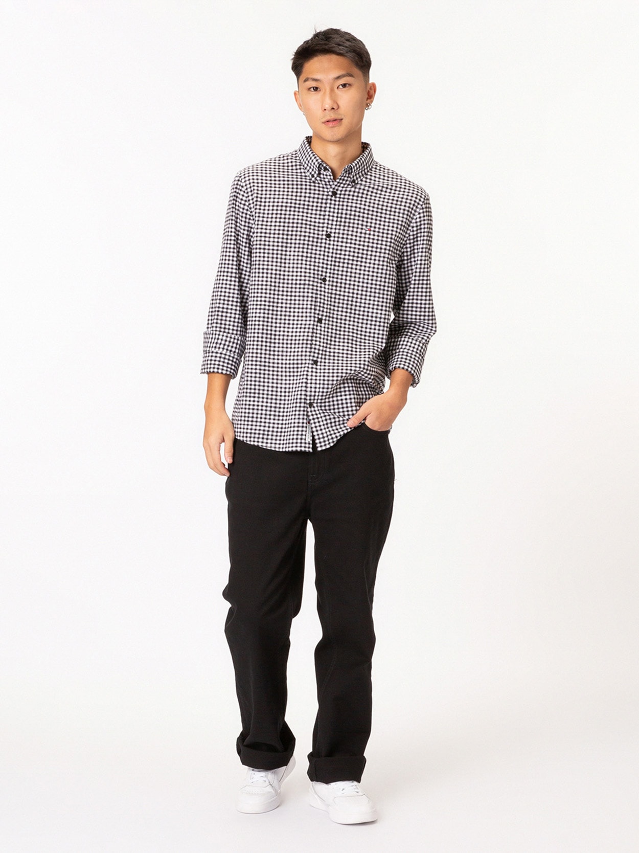 Camisa Manga Longa Regular com Logo Bordado