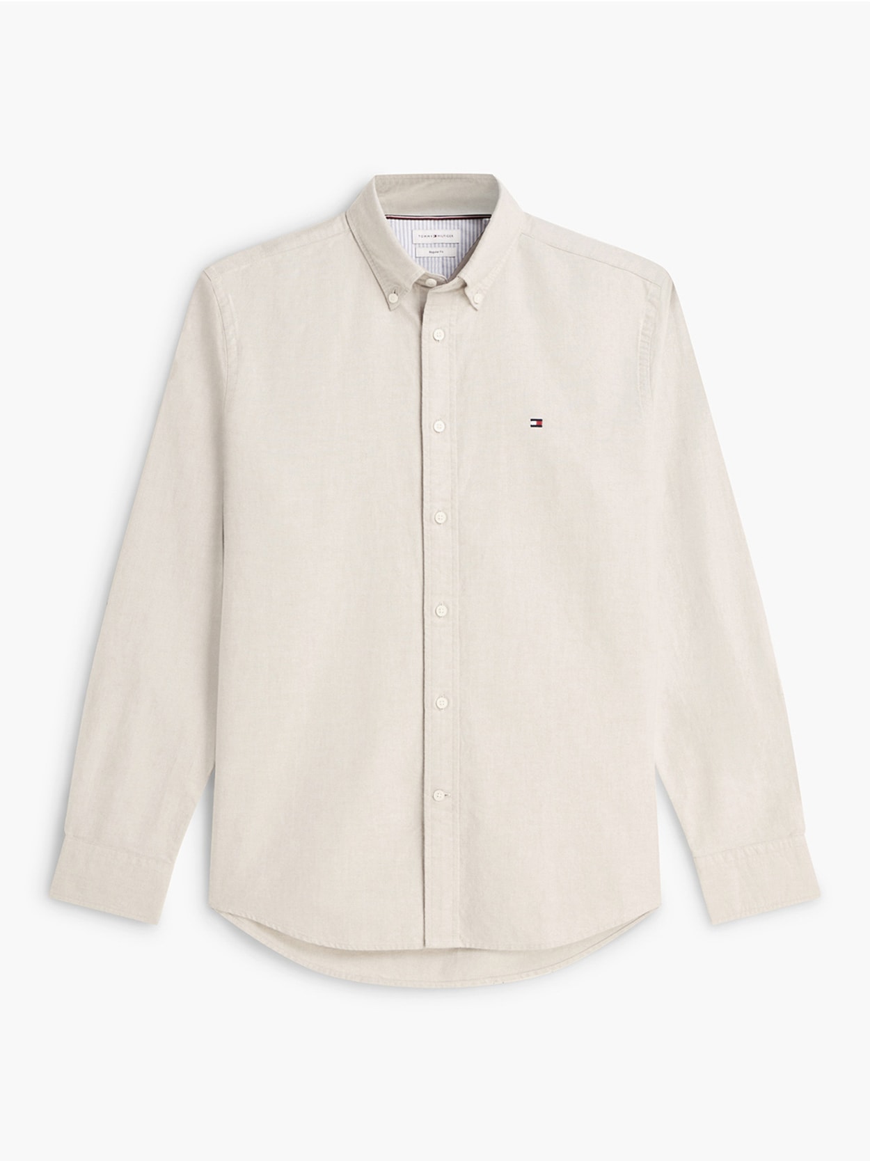 Camisa Oxford com Bordado de Bandeira de Corte Regular