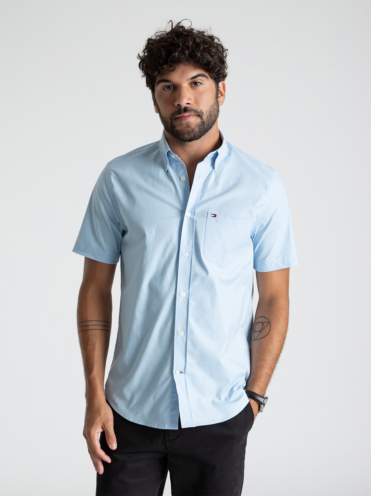 Camisa Oxford Light Manga Curta