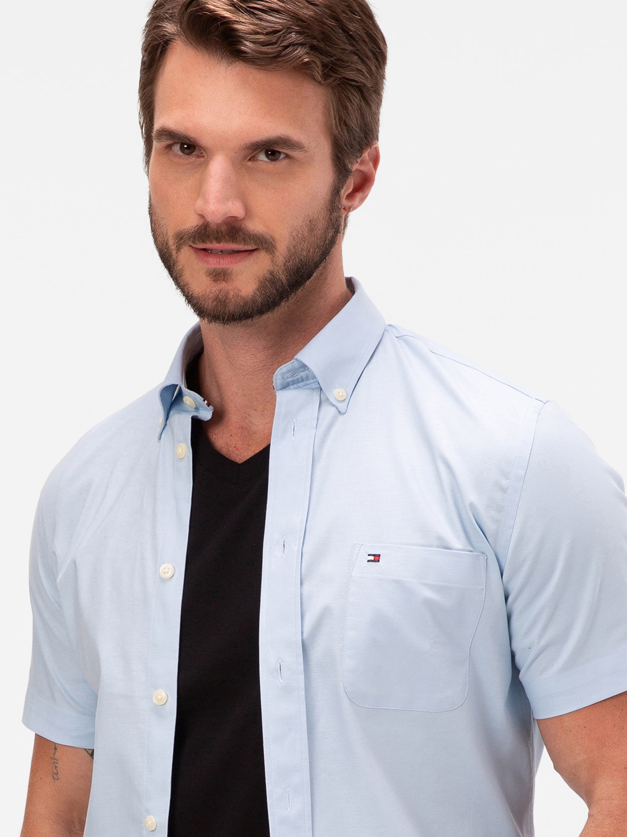 Camisa Oxford Light Manga Curta