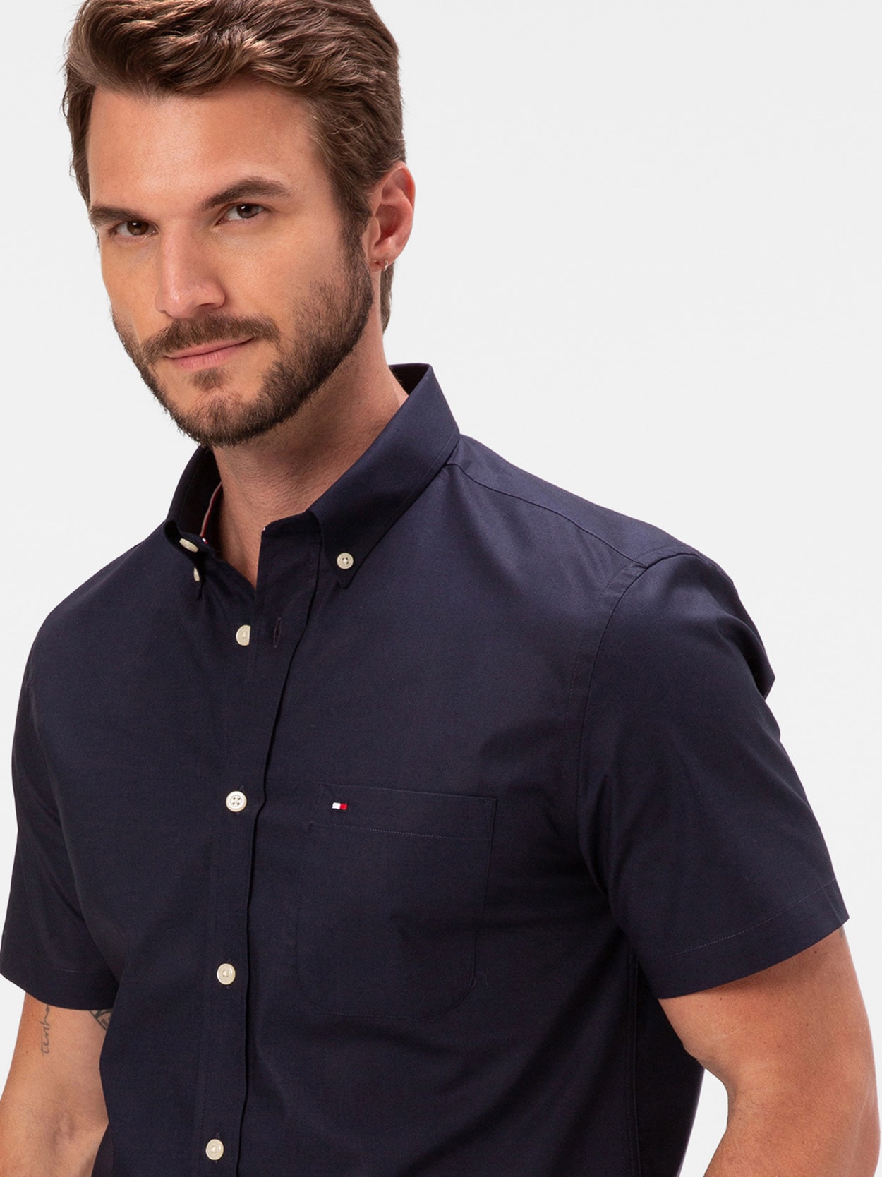 Camisa Oxford Manga Curta
