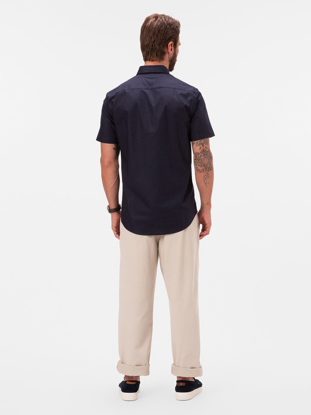 Camisa Oxford Manga Curta