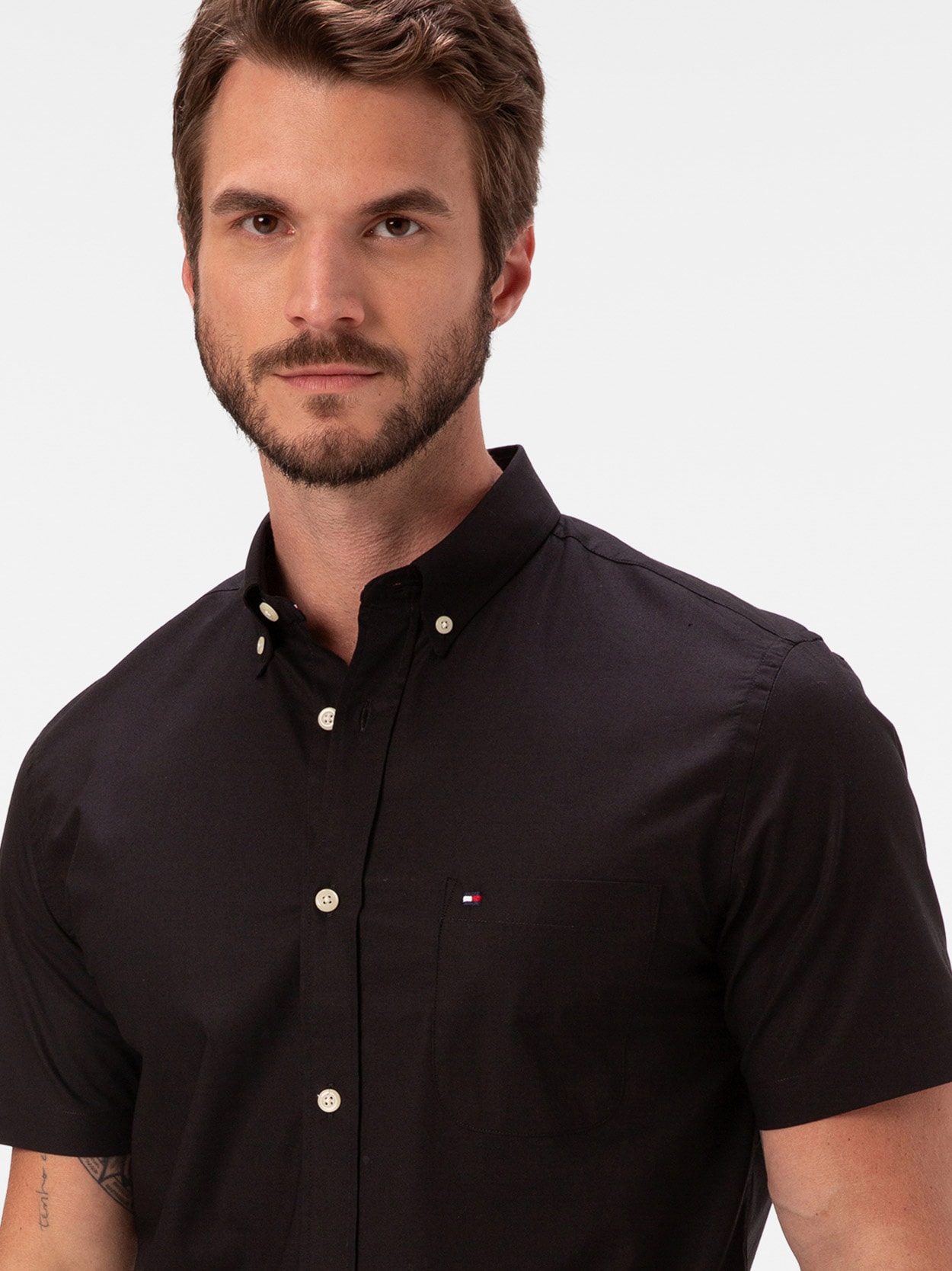 Camisa Oxford Manga Curta