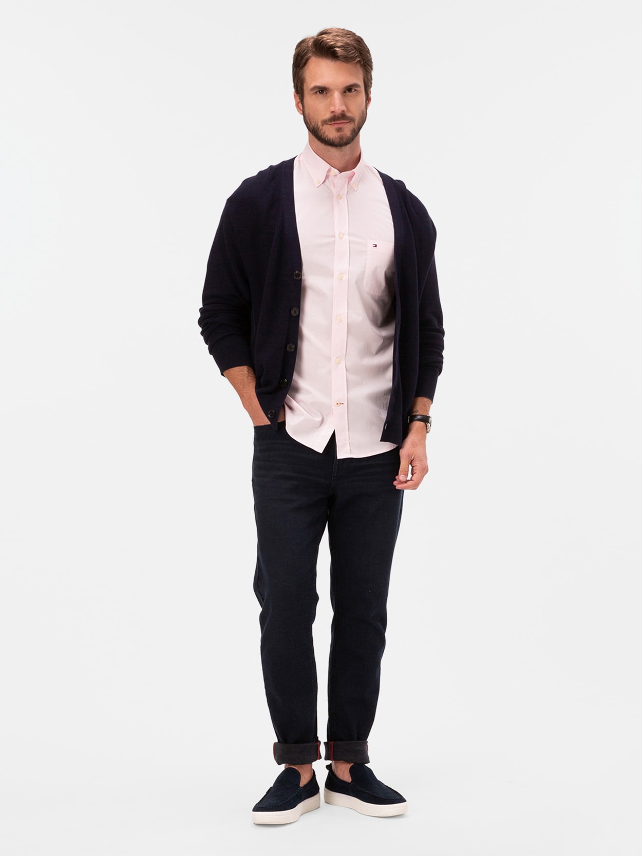 Camisa Oxford Manga Curta