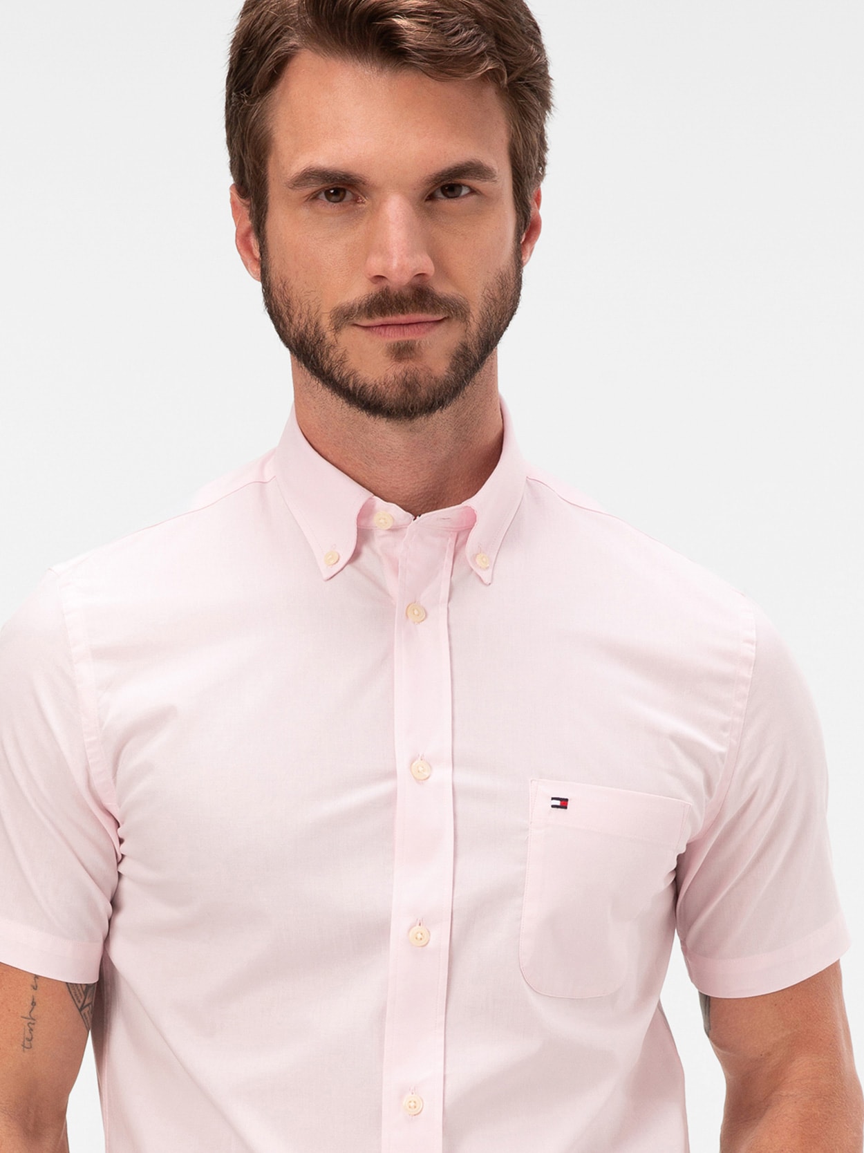 Camisa Oxford Manga Curta