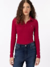 Camisa Polo Manga Comprida Canelada Slim