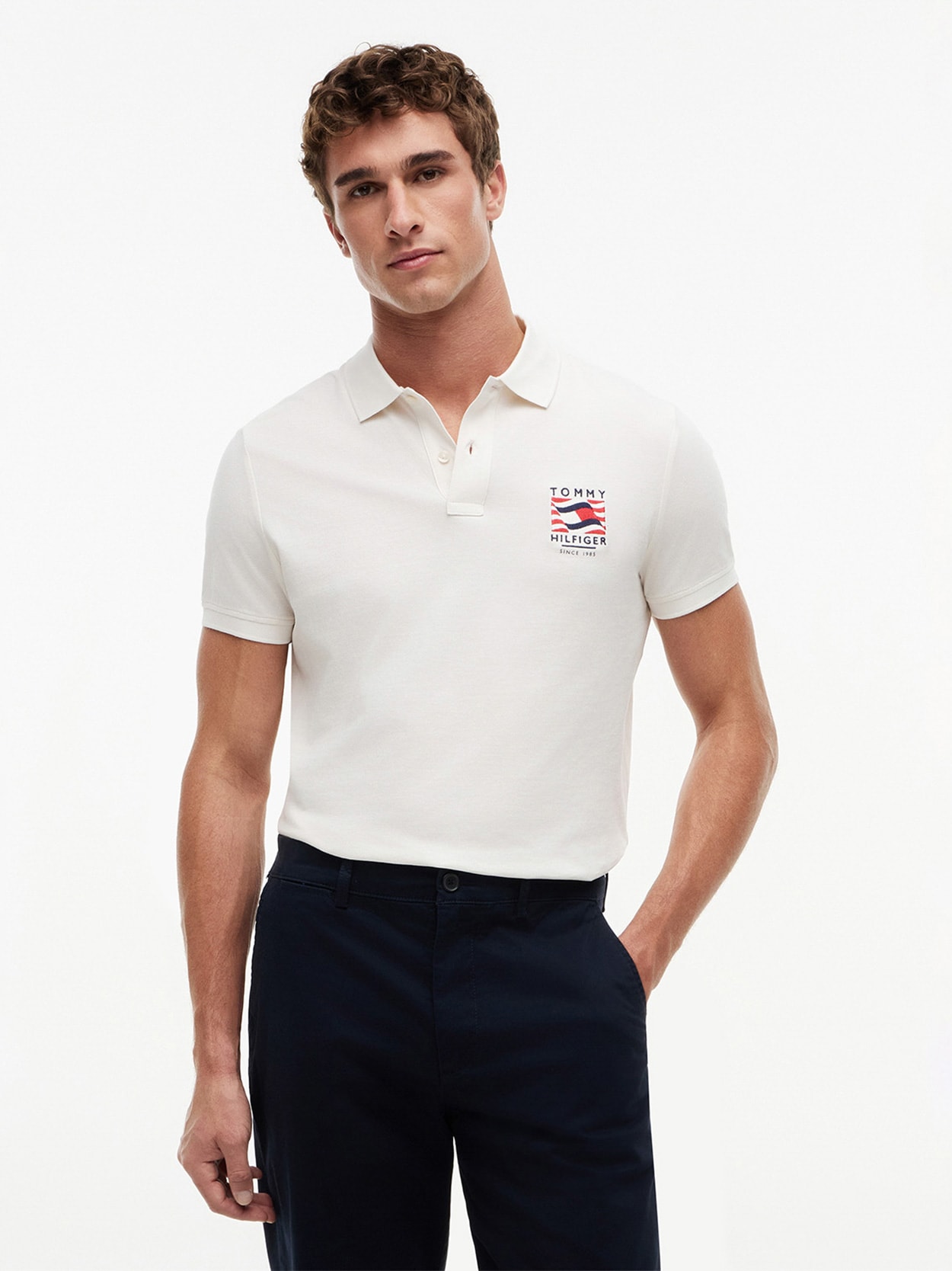 Camisa Polo Piqué Estampa no Peito Regular